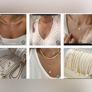 10pc Elegant 💛 Necklace Set 18KT G.P.W/charms&hearts a must c NEW LAST ONE